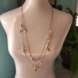 Double layer charm necklace